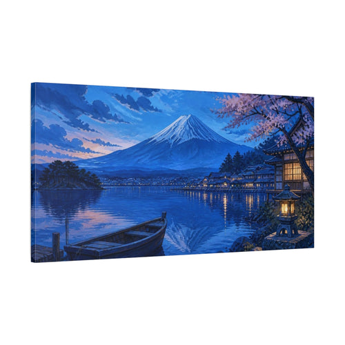 Main Mockup. Japanese Mount Fuji Twilight shown as canvas print