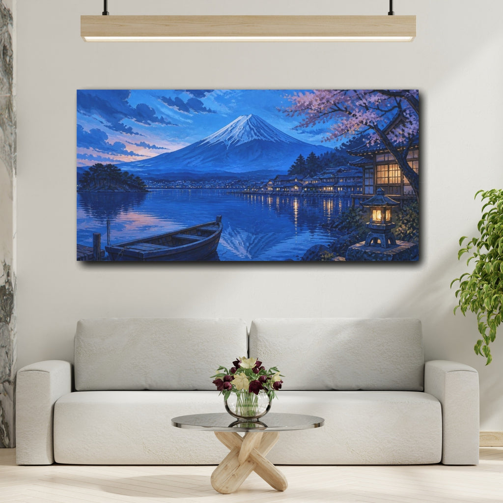 Mockup 2. Japanese Mount Fuji Twilight shown as canvas print