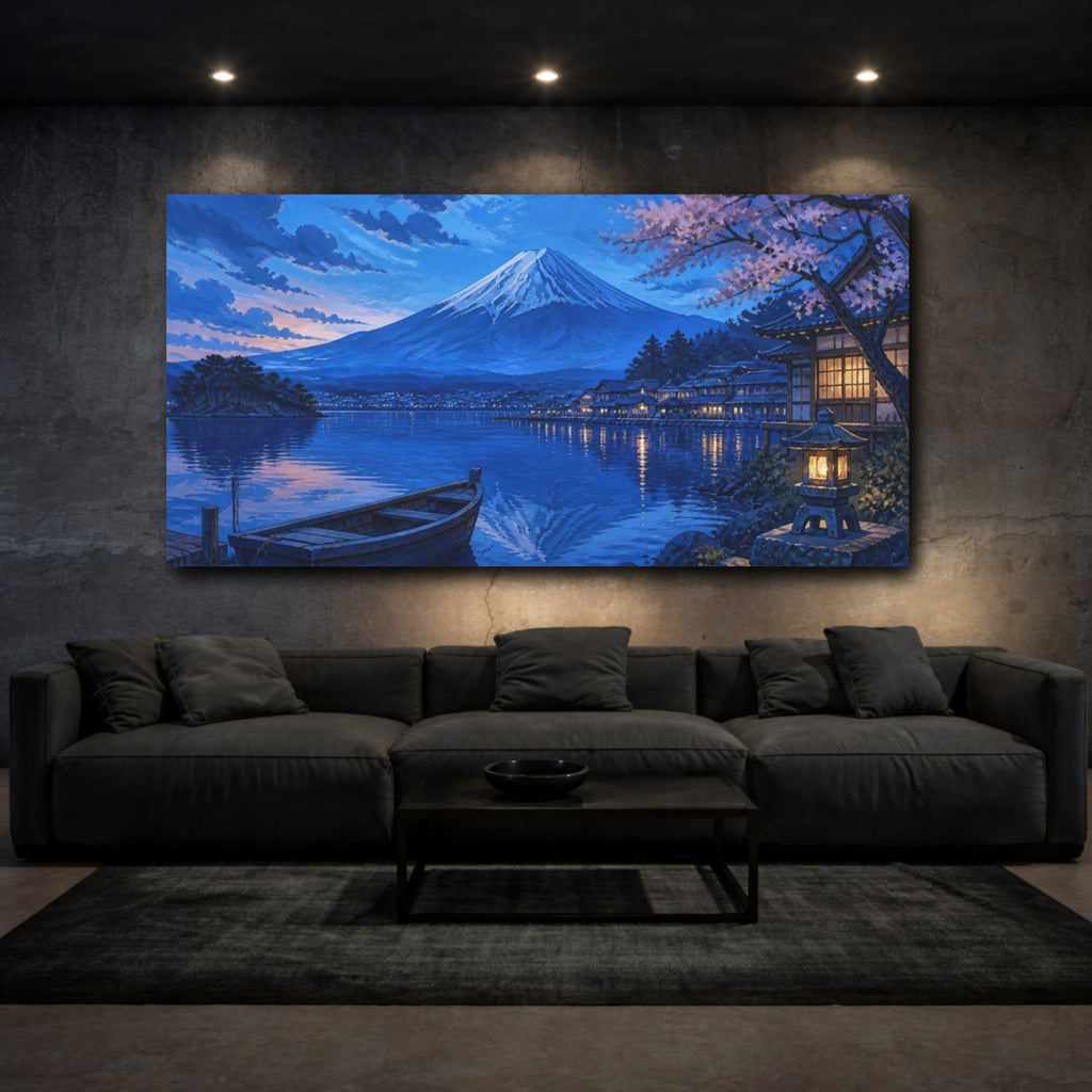 Mockup 3. Japanese Mount Fuji Twilight shown as canvas print