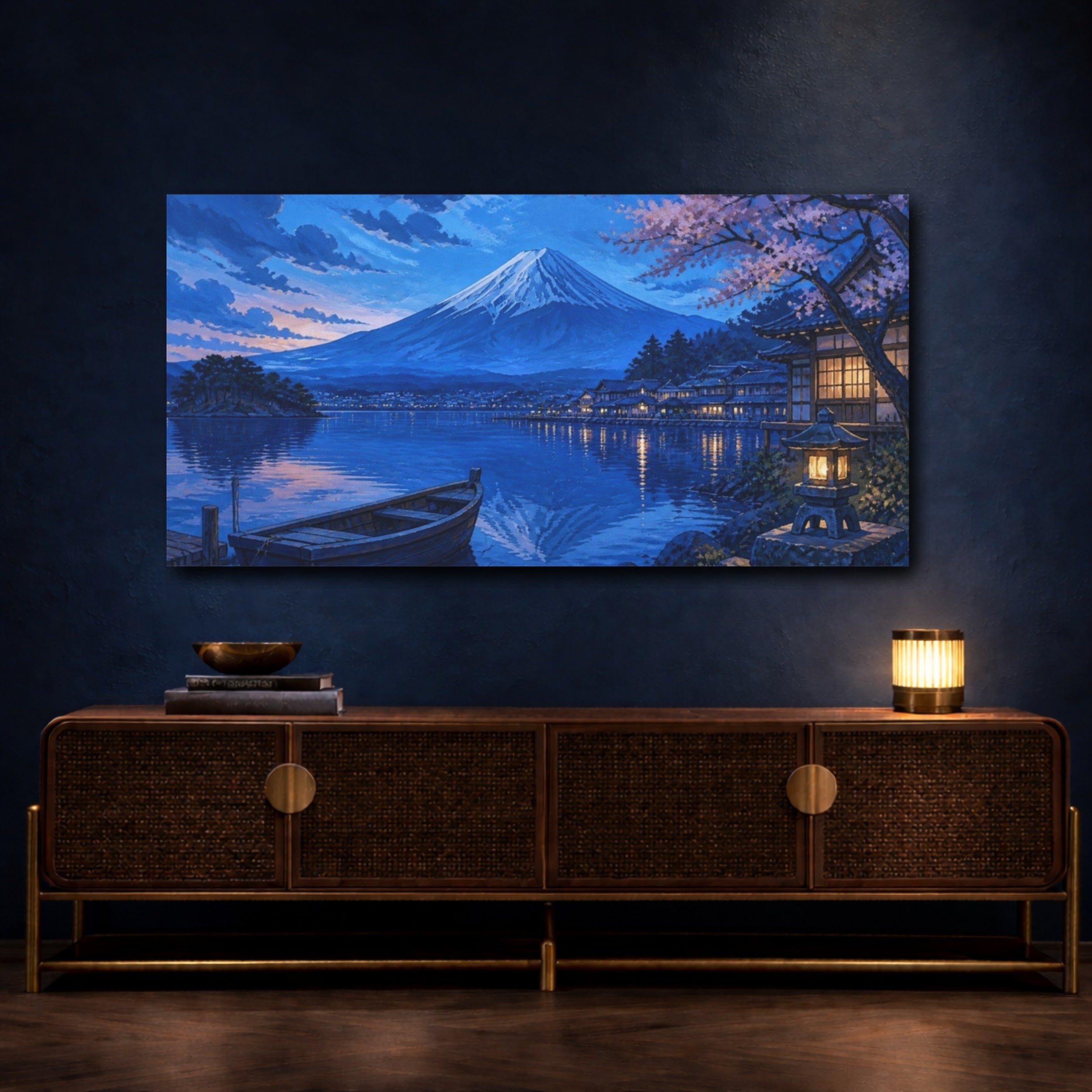 Mockup 4. Japanese Mount Fuji Twilight shown as canvas print