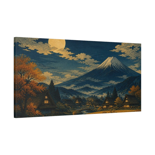 Main Mockup. Japanese Mountain Village shown as canvas print