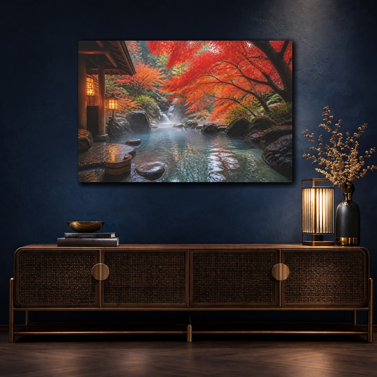 Mockup 4. Japanese Onsen Retreat shown as canvas print
