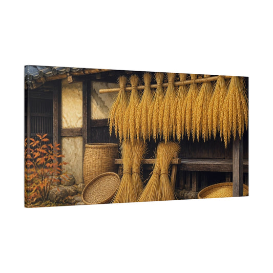 Main Mockup. Japanese Rice Sheaves shown as canvas print