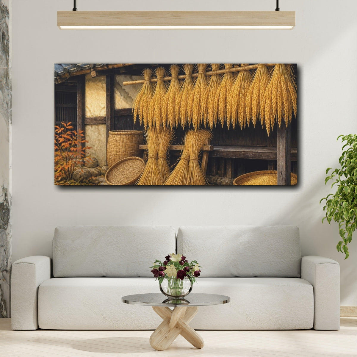 Mockup 2. Japanese Rice Sheaves shown as canvas print