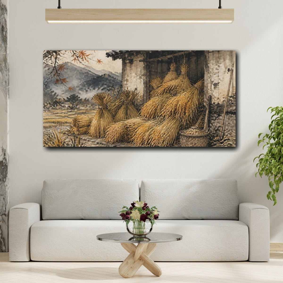 Mockup 2. Japanese Rice Sheaves shown as canvas print