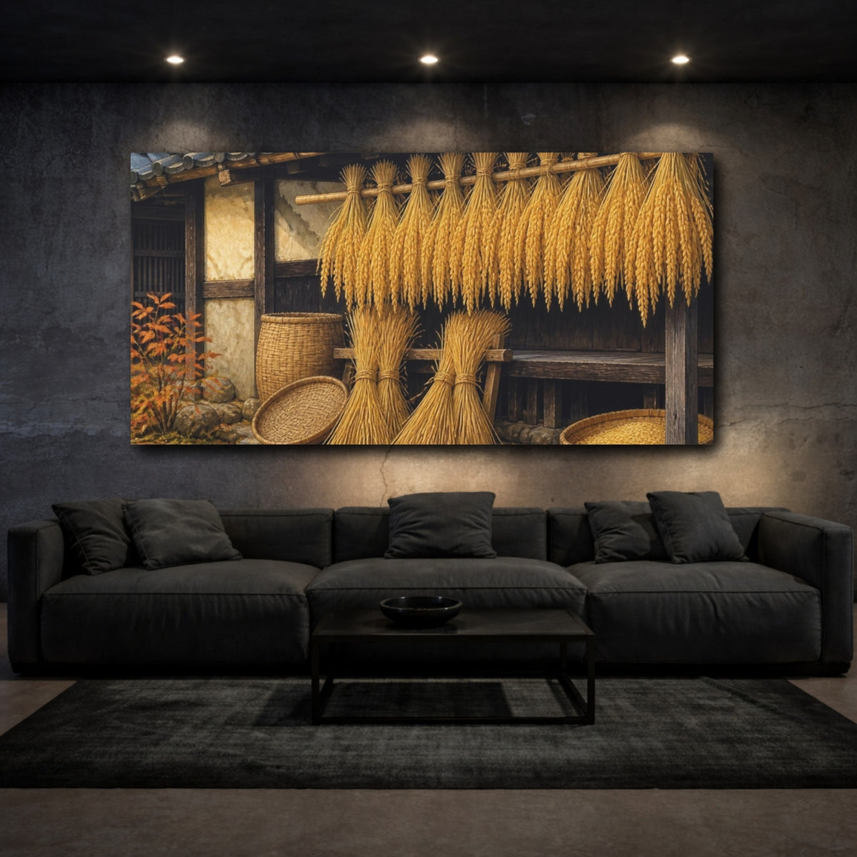 Mockup 3. Japanese Rice Sheaves shown as canvas print