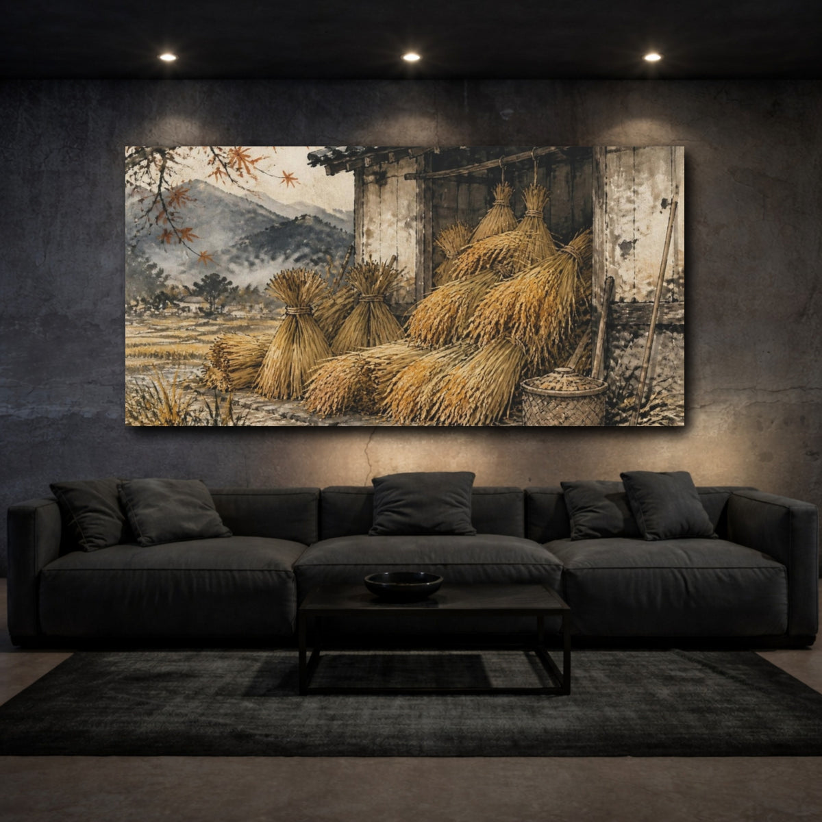 Mockup 3. Japanese Rice Sheaves shown as canvas print