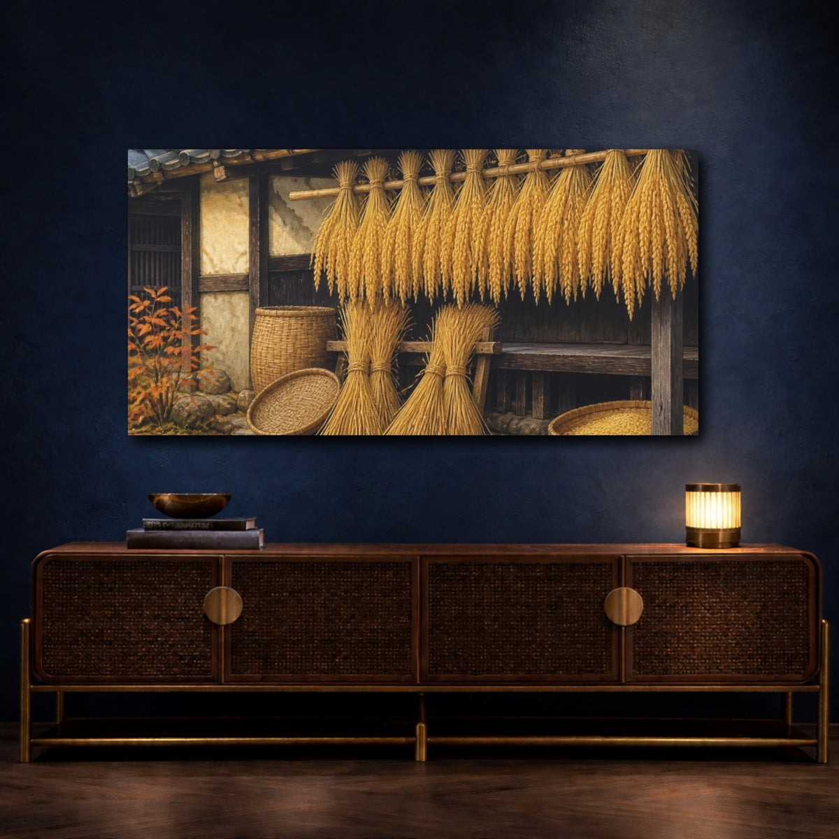 Mockup 4. Japanese Rice Sheaves shown as canvas print