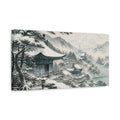 Side Mockup 3. Japanese Snow Temple Roofs shown as canvas print