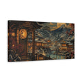 Side Mockup 3. Japanese Snowy Onsen Village shown as canvas print