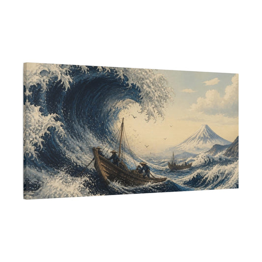 Main Mockup. Japanese Storm Wave shown as canvas print