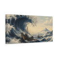 Side Mockup 3. Japanese Storm Wave shown as canvas print