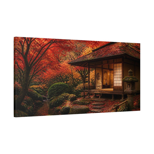 Main Mockup. Japanese Tea House Retreat shown as canvas print