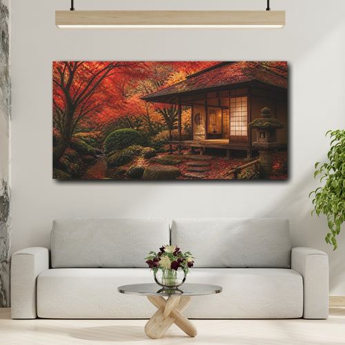 Mockup 2. Japanese Tea House Retreat shown as canvas print