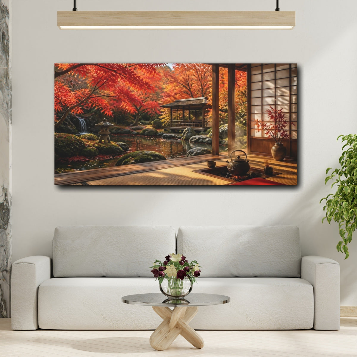 Mockup 2. Japanese Tea Pavilion Retreat shown as canvas print