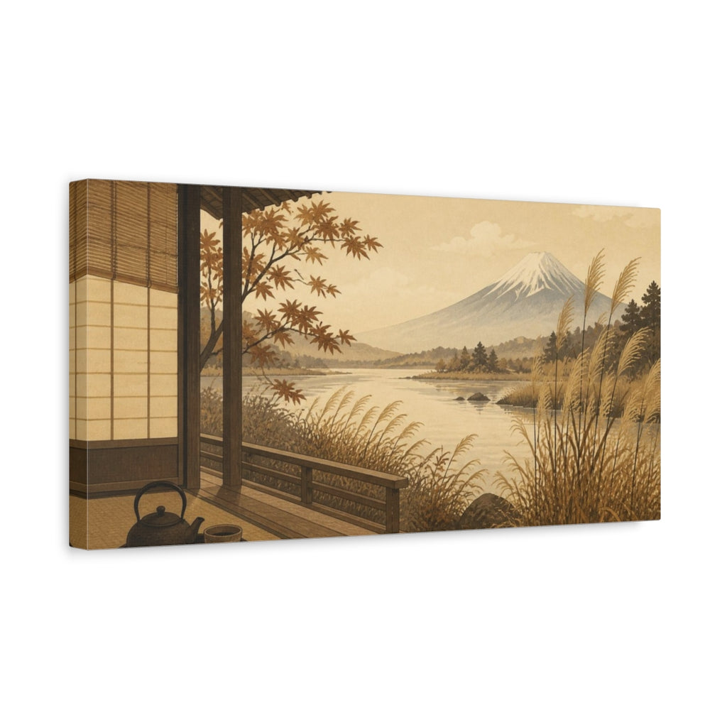 Side Mockup 3. Japanese Tea Veranda shown as canvas print