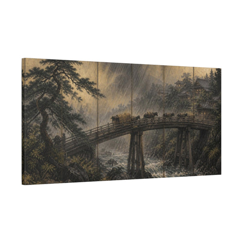 Main Mockup. Japanese Timber Bridge shown as canvas print