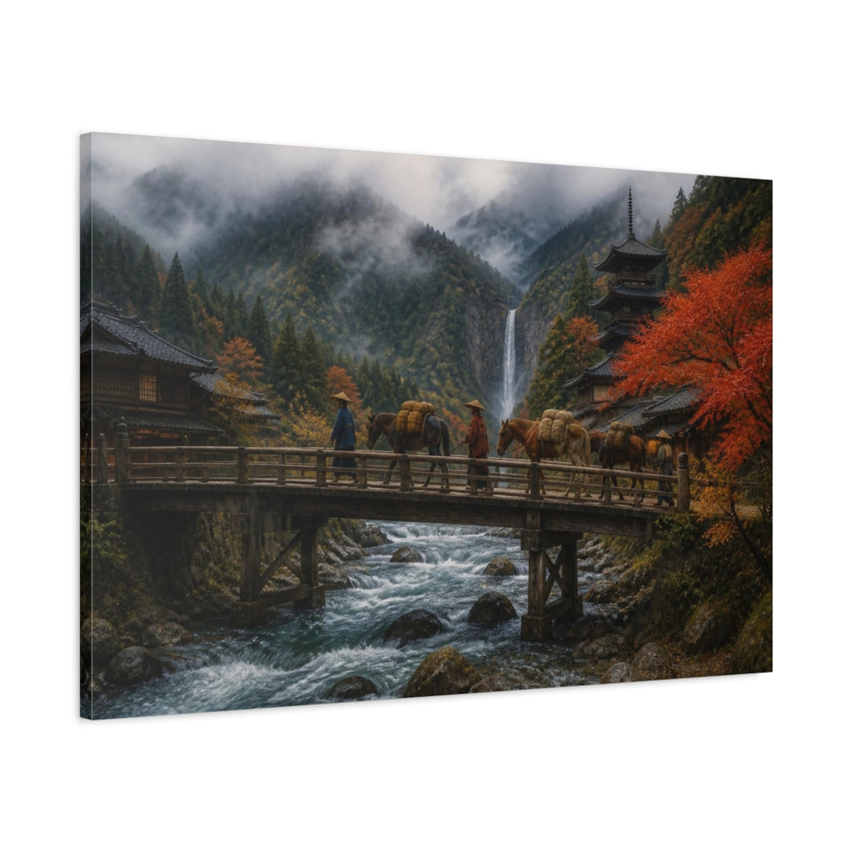 Main Mockup. Japanese Timber Bridge Journey shown as canvas print