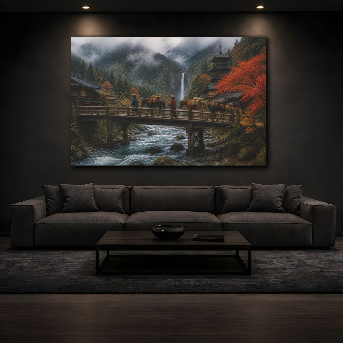 Mockup 3. Japanese Timber Bridge Journey shown as canvas print