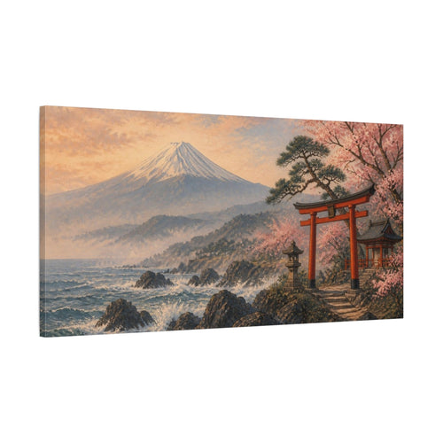Main Mockup. Japanese Torii & Mount Fuji shown as canvas print