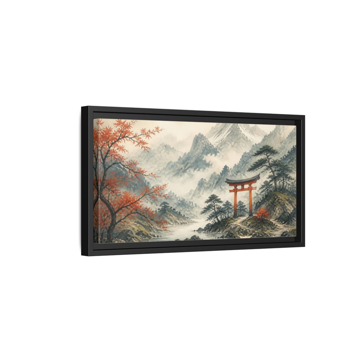 Side Mockup 8. Japanese Torii Gate shown as framed canvas print