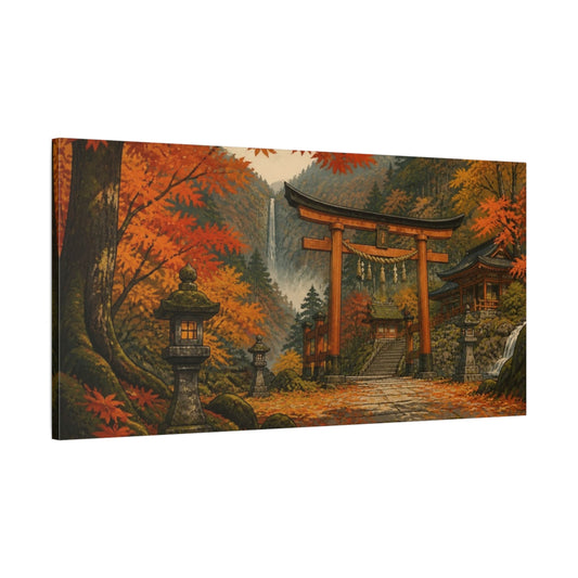 Main Mockup. Japanese Torii In Autumn shown as canvas print