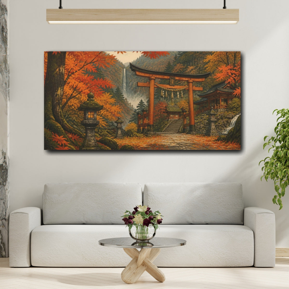 Mockup 2. Japanese Torii In Autumn shown as canvas print
