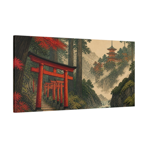 Main Mockup. Japanese Torii Stairway shown as canvas print