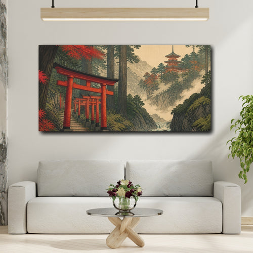 Mockup 2. Japanese Torii Stairway shown as canvas print