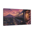 Side Mockup 3. Japanese Twilight Commuter Train shown as canvas print