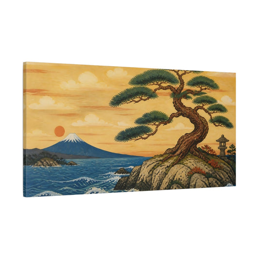 Main Mockup. Japanese Windswept Pine shown as canvas print
