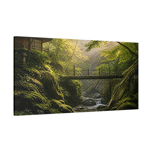 Main Mockup. Japanese Wooden Footbridge shown as canvas print