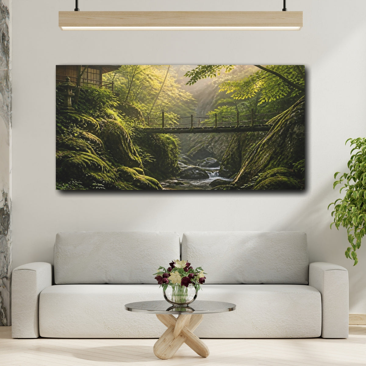 Mockup 2. Japanese Wooden Footbridge shown as canvas print