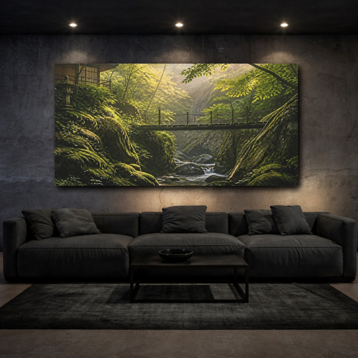 Mockup 3. Japanese Wooden Footbridge shown as canvas print