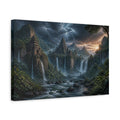 Side Mockup 4. Jungle Temple Landscape shown as canvas print