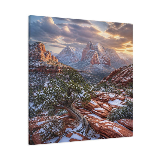 Main Mockup. Juniper Tree Landscape shown as canvas print
