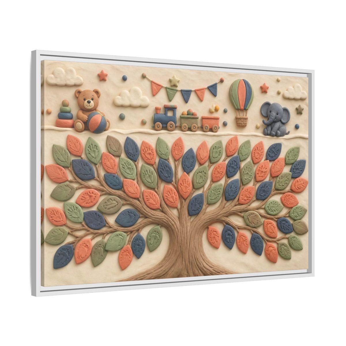 Side Mockup 9. Keepsake Tree For Kids shown as framed canvas print