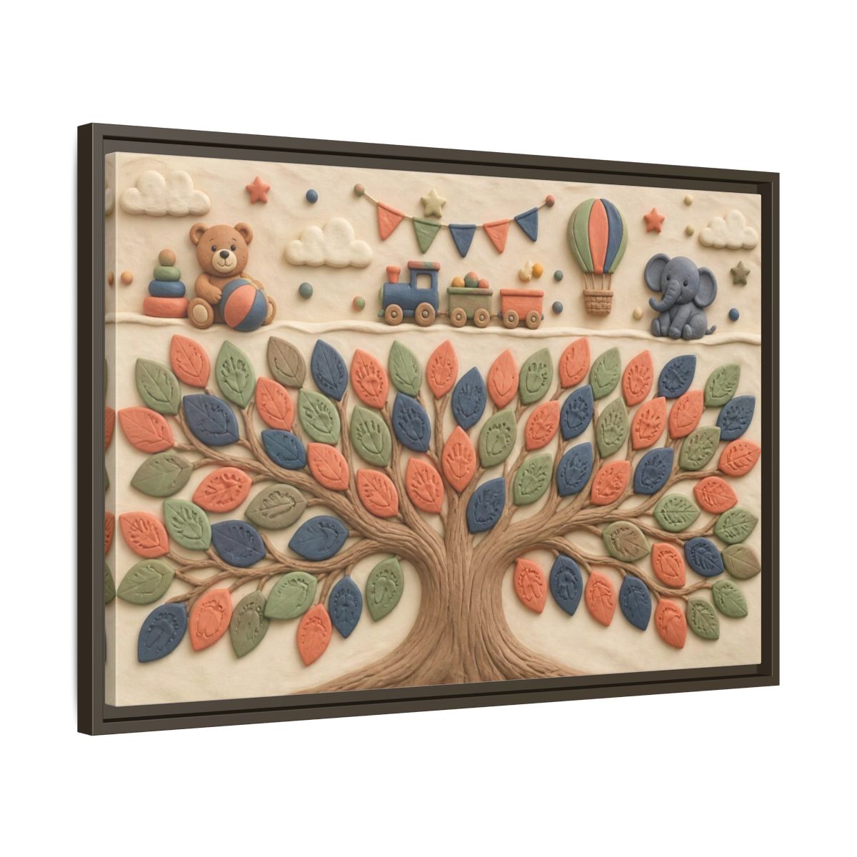 Side Mockup 11. Keepsake Tree For Kids shown as framed canvas print