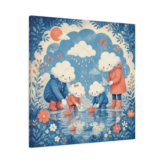 Main Mockup. Kids Cloud Family shown as canvas print