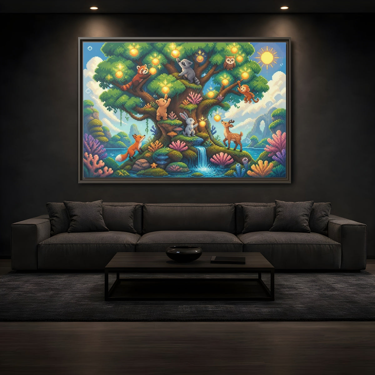 Mockup 3. Kids Glowing Tree shown as framed canvas print