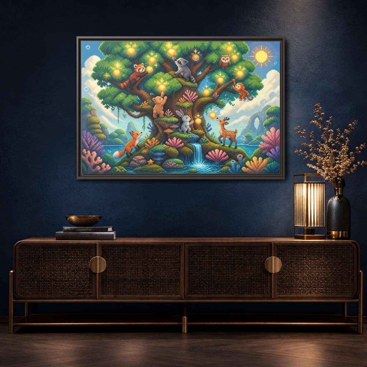 Mockup 4. Kids Glowing Tree shown as framed canvas print