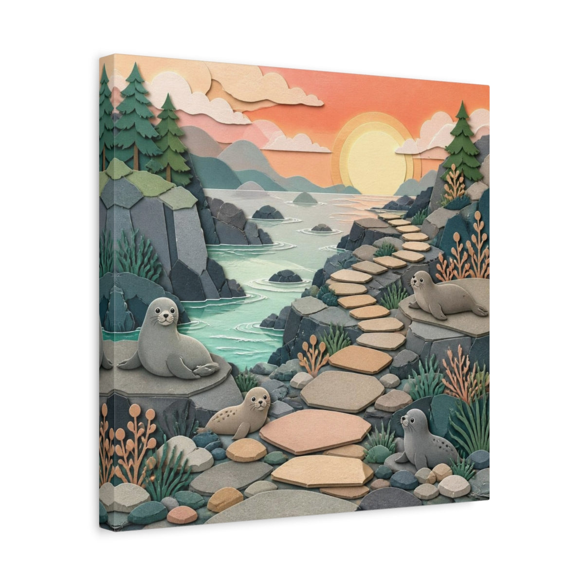 Side Mockup 6. Kids Room Seal Pathway shown as canvas print