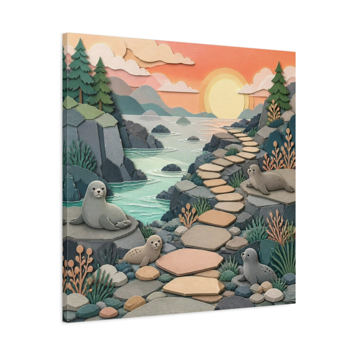 Side Mockup 3. Kids Room Seal Pathway shown as canvas print