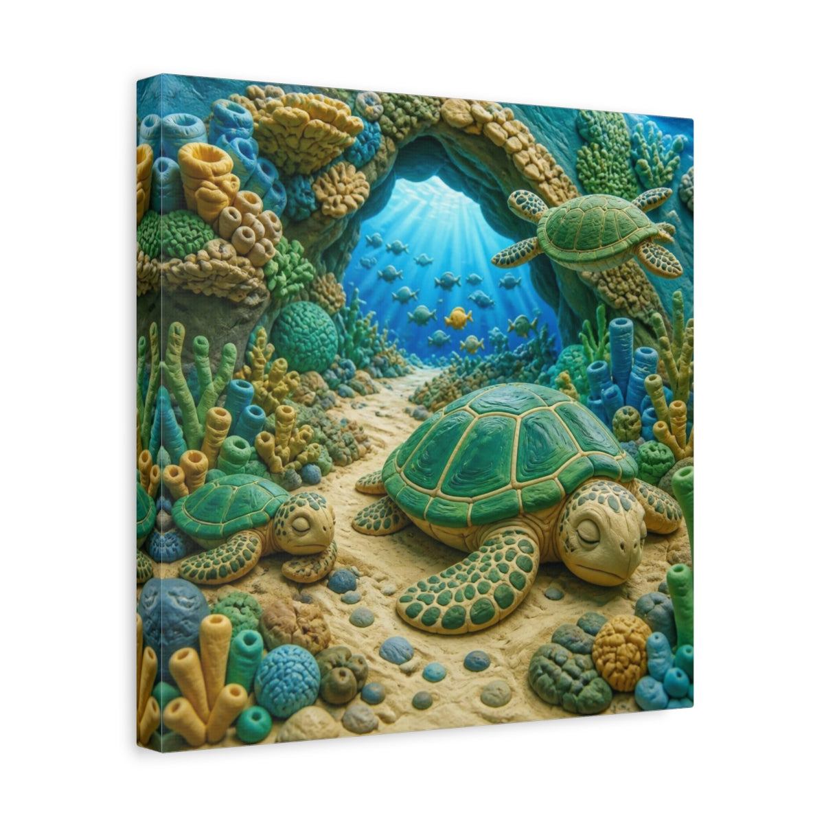 Side Mockup 7. Kids Sea Turtle Cove shown as canvas print