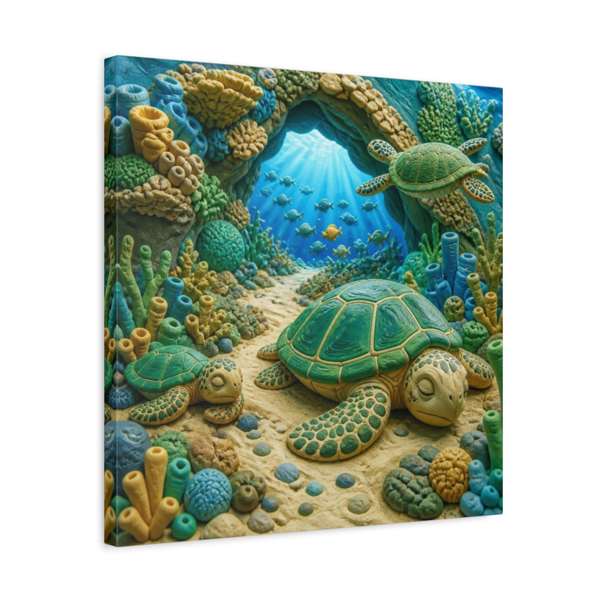 Side Mockup 5. Kids Sea Turtle Cove shown as canvas print