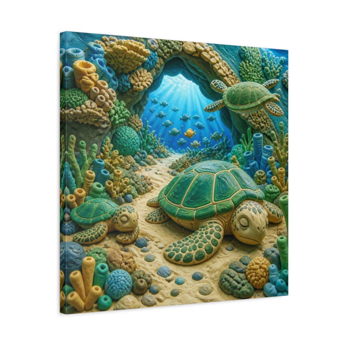 Side Mockup 4. Kids Sea Turtle Cove shown as canvas print