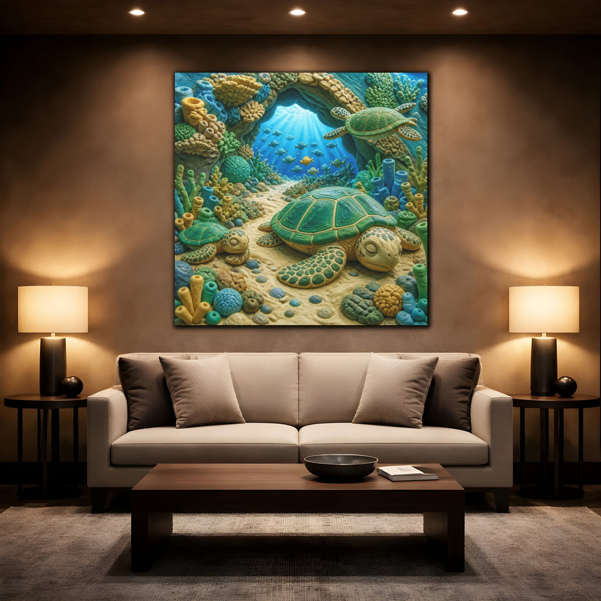 Mockup 2. Kids Sea Turtle Cove shown as canvas print