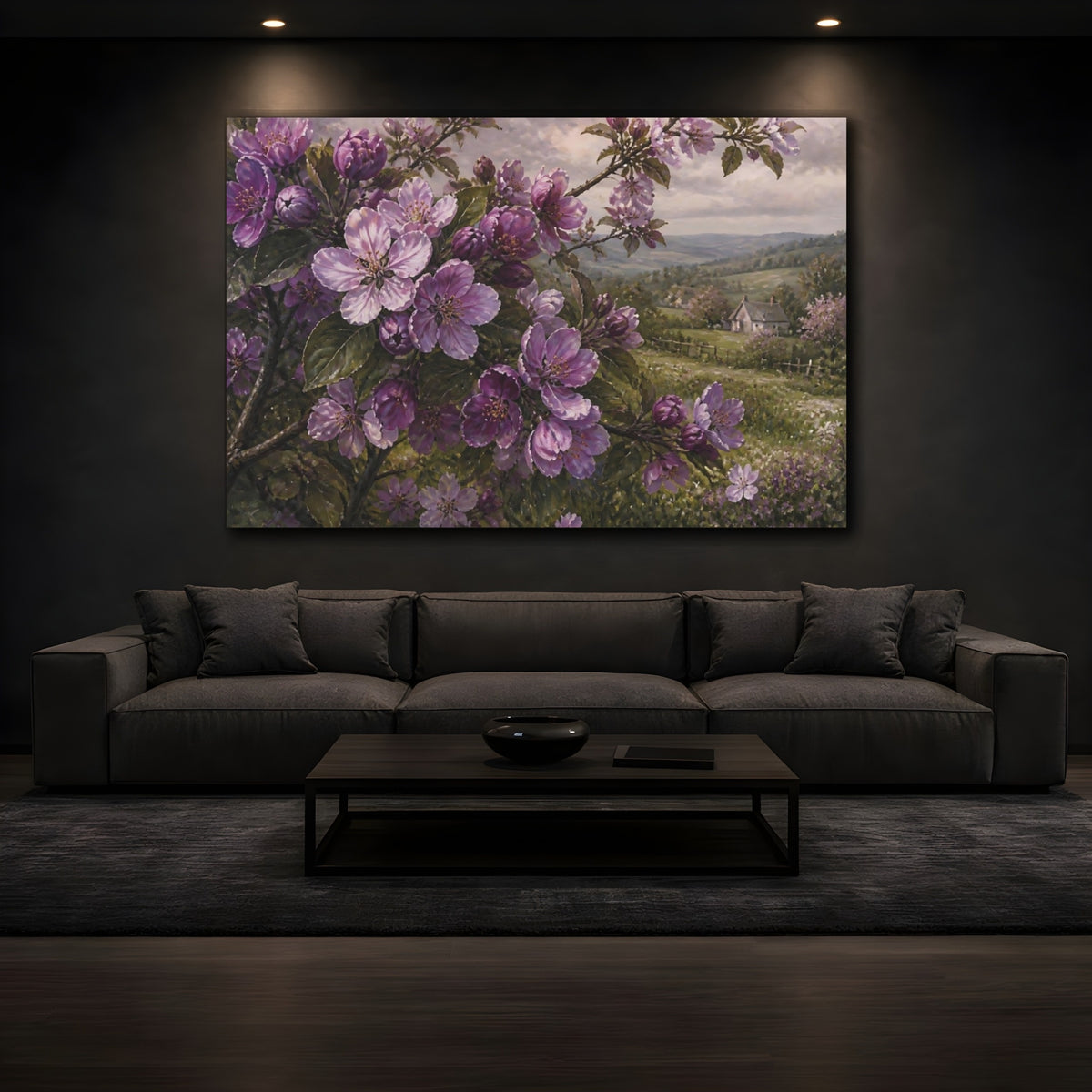 Mockup 3. Lavender Blossom Cottage shown as canvas print