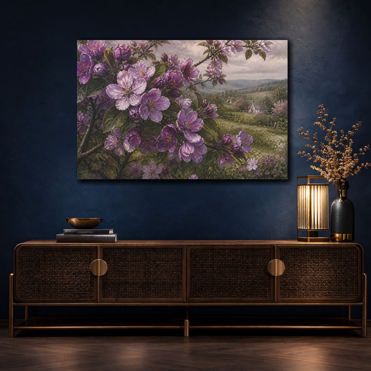 Mockup 4. Lavender Blossom Cottage shown as canvas print