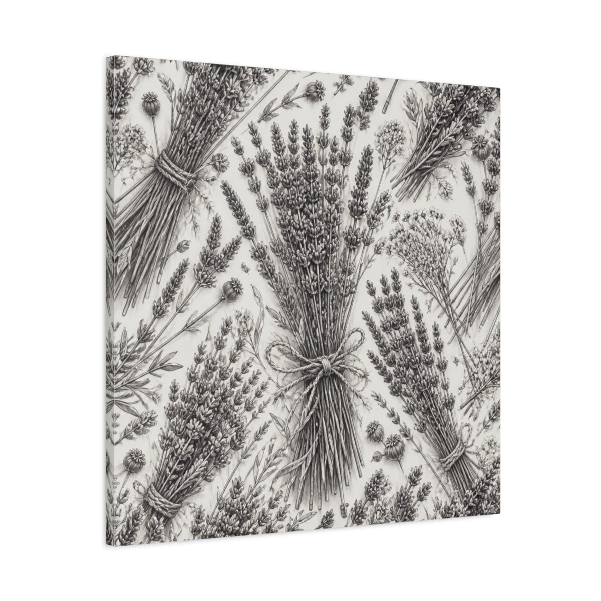 Side Mockup 3. Lavender Flower Bundle shown as canvas print